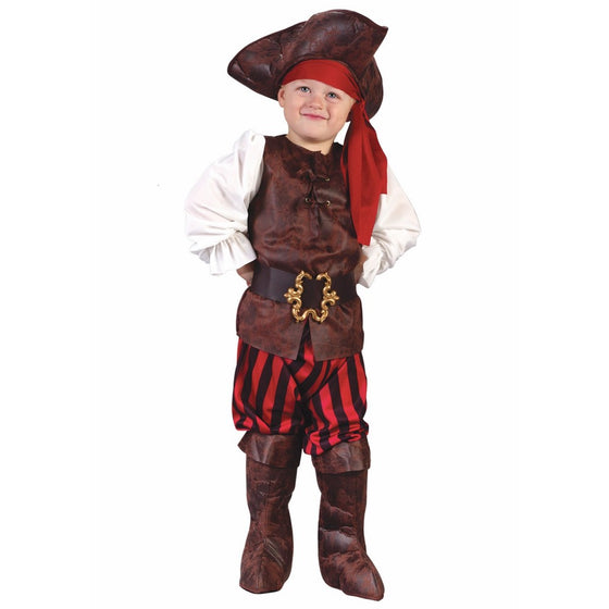 Fun World Costumes Baby Boy's Toddler Boy Highseas Buccaneer Costume, Brown/White, Large
