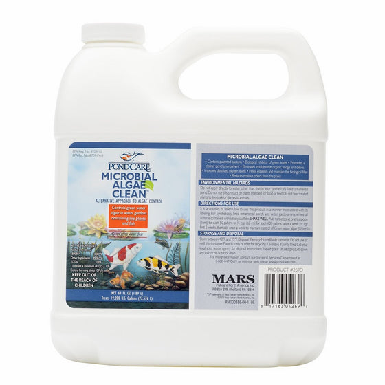 PONDCARE MICROBIAL ALGAE CLEAN Green Water Biological Inhibitor 64-Ounce Bottle