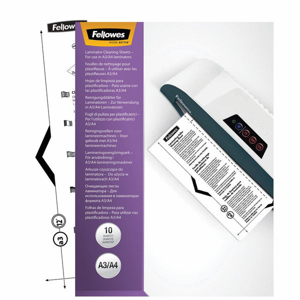 Fellowes Laminator Cleaning Sheets, 10 per Pack (5320603)