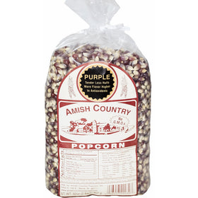 Amish Country Popcorn -Purple Popcorn - 2 lb Bag with Recipe Guide - Old Fashioned, Non GMO, Gluten Free, Microwaveable, Stovetop and Air Popper Friendly- 1 Year Freshness Guarantee