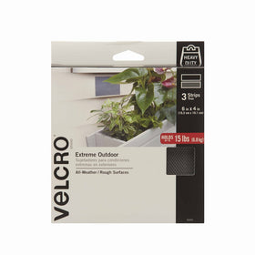 VELCRO Brand - Extreme Outdoor - Extreme - 6" x 4" Strips, 3 Sets - Titanium