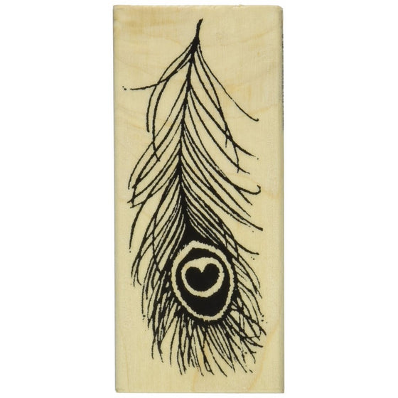 Stampendous Mounted Rubber Stamp 1-3/4"X4"-Peacock Feather