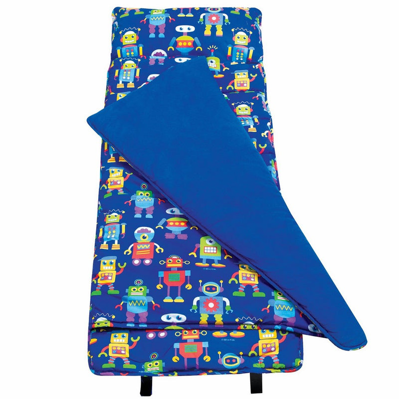 Original Nap Mat, Olive Kids by Wildkin Children's Original Nap Mat with Built in Blanket and Pillowcase, Pillow Insert Included, Premium Cotton and Microfiber Blend, Children Ages 3-7 years – Robots