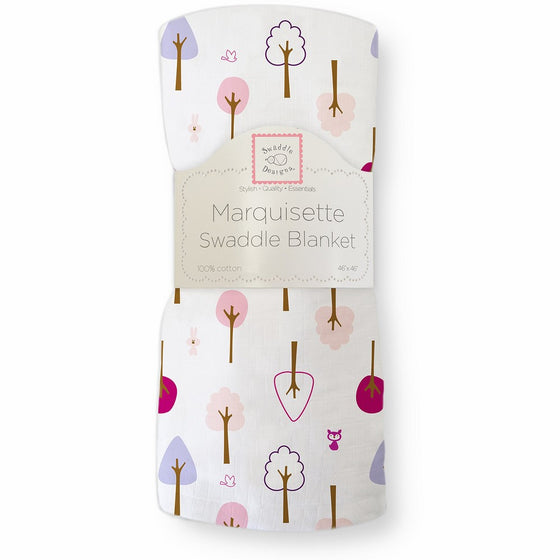 SwaddleDesigns Marquisette Swaddling Blanket, Premium Cotton Muslin, Very Berry Cute and Calm