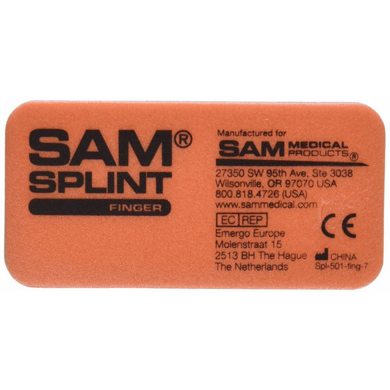 SAM Medical Finger Splint, Orange and Blue, 3 Count