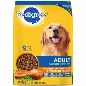 PEDIGREE Adult Complete Nutrition Roasted Chicken, Rice & Vegetable Flavor Dry Dog Food;100% Complete and Balanced, for wellness and whole body health