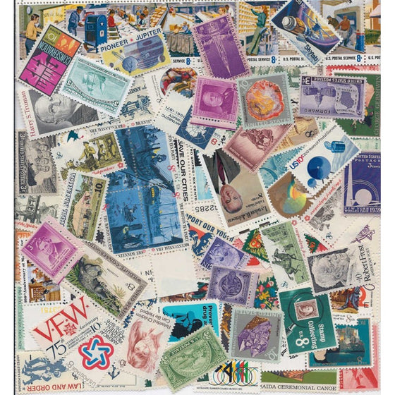 USA Collectible Postage Stamps: 100 Different Mint Unused USA Stamp Collection.