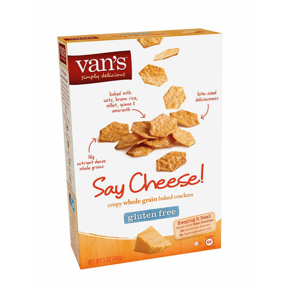 Van's Simply Delicious Gluten-Free Crackers, Say Cheese!, 5 oz. (Pack of 6)