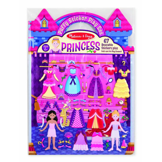 Melissa & Doug Puffy Sticker Set: Princess - 67 Reusable Stickers