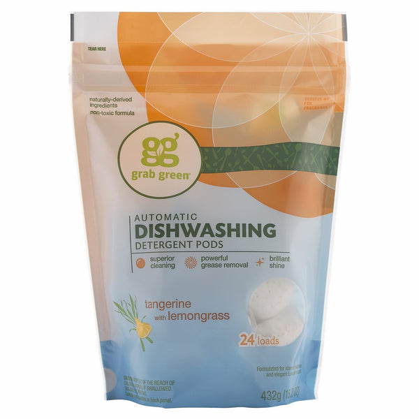 Grab Green Automatic Dishwashing Detergent Pods - Tangerine with Lemongrass