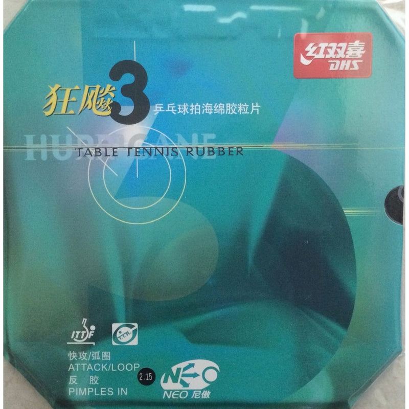 Hurricane 3 Neo Black Table Tennis Rubber(Black)