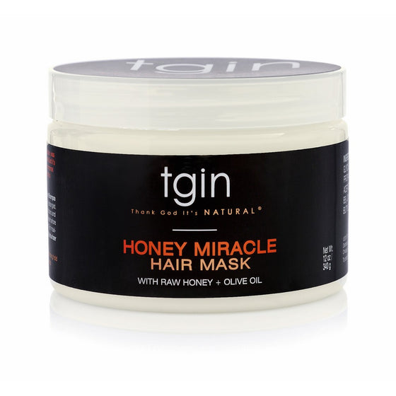 tgin Honey Miracle Hair Mask (12oz), Deep Conditioner for Natural Hair with Raw Honey & Olive Oil