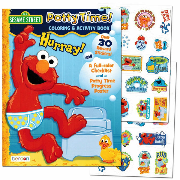 Sesame Street "Potty Time" Potty Training Coloring and Activity Set - With Progress Chart and Reward Stickers