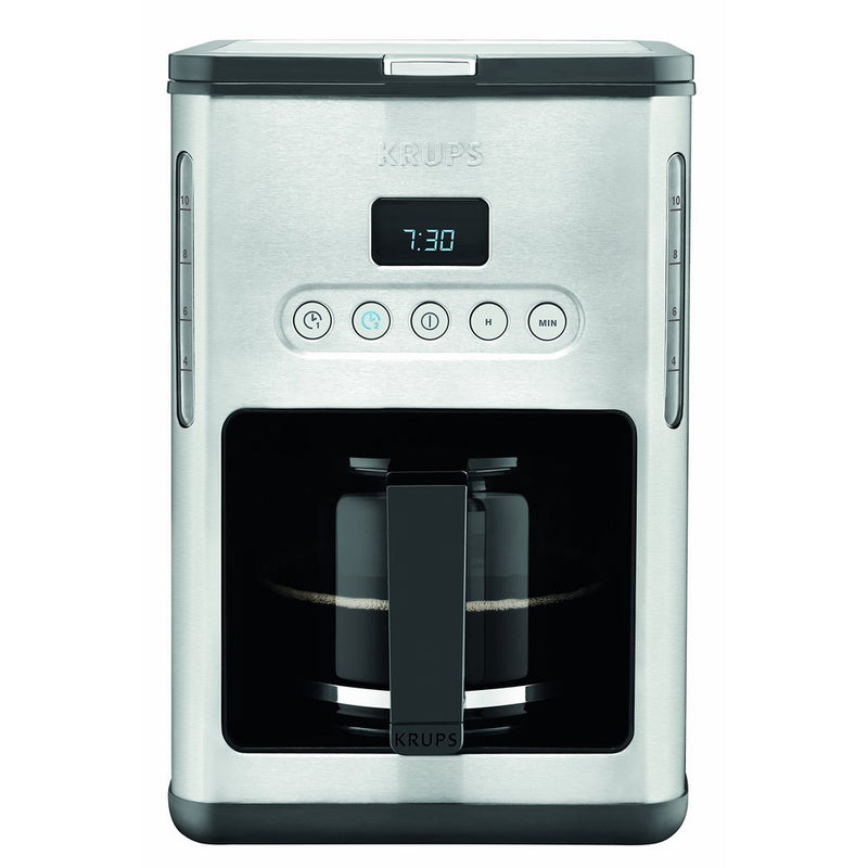 KRUPS KM442D Control Line Programmable Coffee Maker Machine with Stainless Steel Finish, 10-Cup, Silver