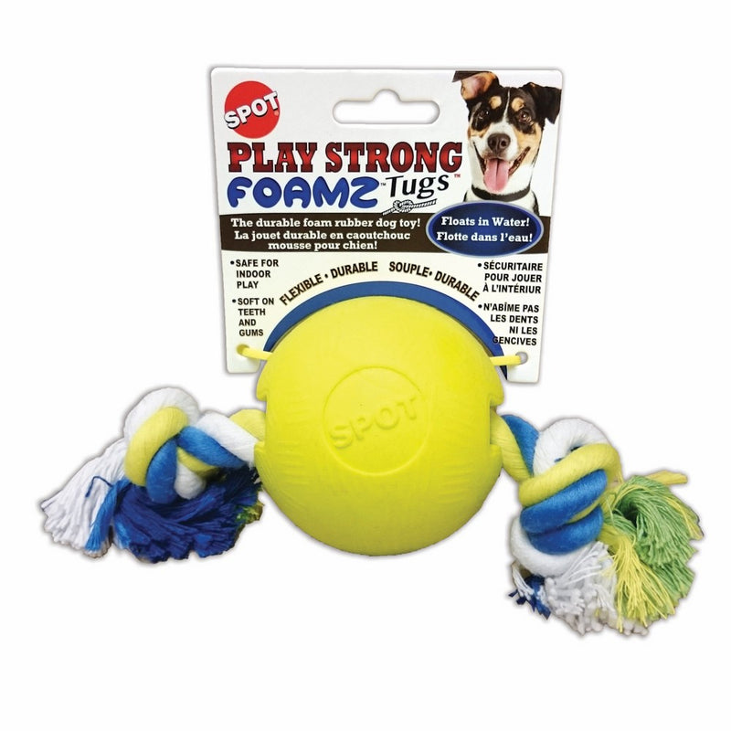 Ethical Pets 3.25" Play Strong Foamz Rubber Dog Ball with Rope