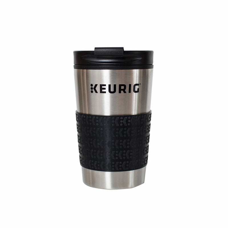 Keurig 12oz Stainless Steel Insulated Coffee Travel Mug, Fits Under Any Keurig K-Cup Pod Coffee Maker (including K-15/K-Mini),Silver
