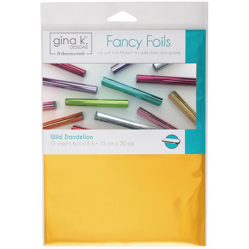Gina K. Designs Fancy Foils 6"x8" Sheets 12 Sheets per Pack (Wild Dandelion)