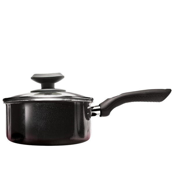 Ecolution Artistry Nonstick Saucepan with Glass Lid- 2 Quart Pot, Black