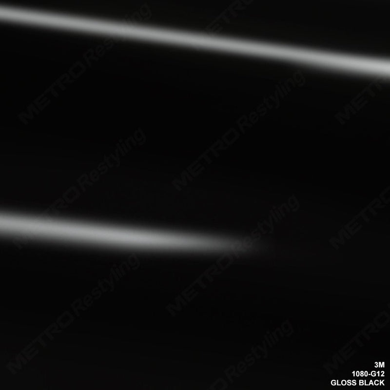 3M 1080 G12 GLOSS BLACK 5ft x 2ft (10 Sq/ft) Car Wrap Vinyl Film