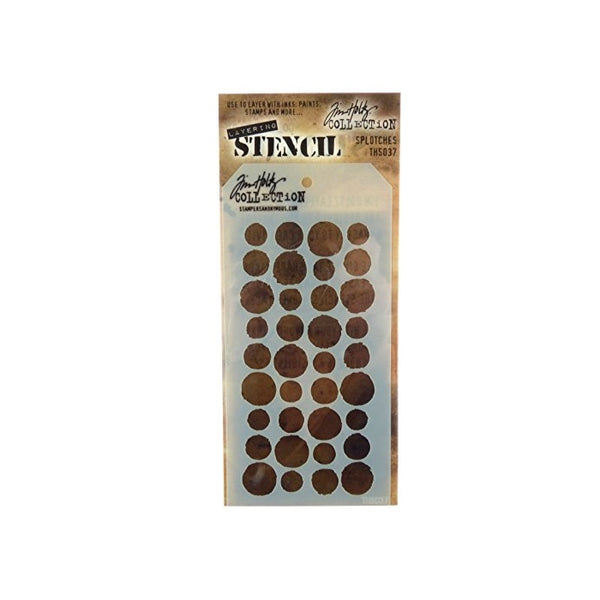 Stampers Anonymous Tim Holtz Layered Splotches Stencil, 4.125 x 8.5"