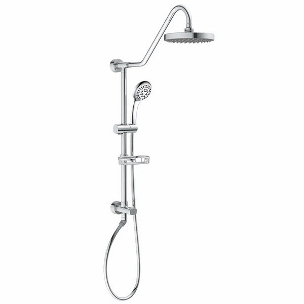 PULSE ShowerSpas 1011-CH Kauai III Retro-Fit Shower System, with 8" Rain Showerhead, 5-Function Hand Shower, Adjustable Slide Bar and Soap Dish, Polished Chrome Finish