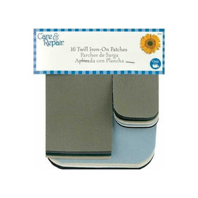 Twill Iron On Patches 16/Pkg-Assorted Colors