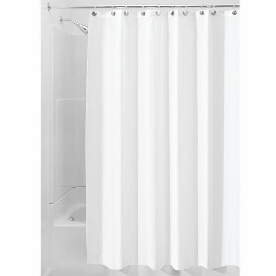 InterDesign Waterproof Mold and Mildew-Resistant Fabric Shower Curtain, 72-Inch by 72-Inch, White