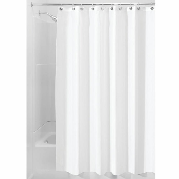 InterDesign Waterproof Mold and Mildew-Resistant Fabric Shower Curtain, 72-Inch by 72-Inch, White