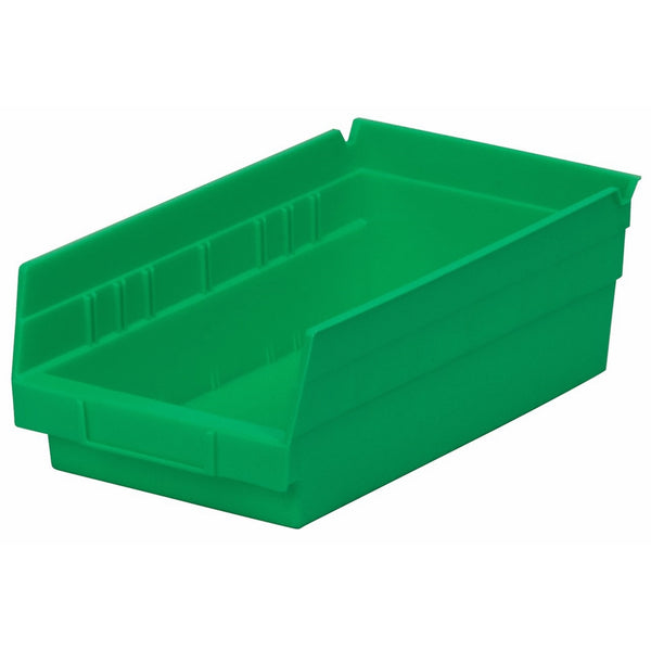 Akro-Mils 30130 12-Inch by 6-Inch by 4-Inch Plastic Nesting Shelf Bin Box, Green, Case of 12