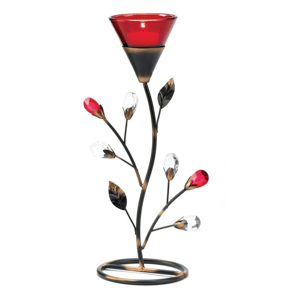 Gifts & Decor Ruby Blossom Tealight Candle Holder Stand Centerpiece