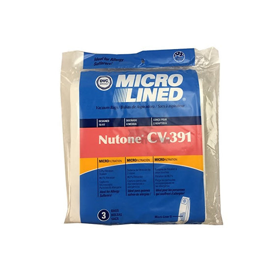 Nutone 391 Replacement Bags for Central Vac, Set of 3 Six Gallon Bags