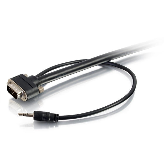 C2G 50223 Select VGA  3.5mm Stereo Audio and Video Cable M/M, In-Wall CMG-Rated, Black (1 Feet, 0.30 Meters)