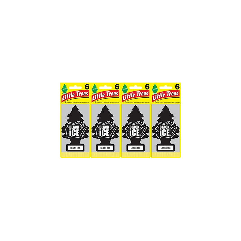 Little Trees U6P-60155 Black Ice Air Freshener, (Pack of 24)