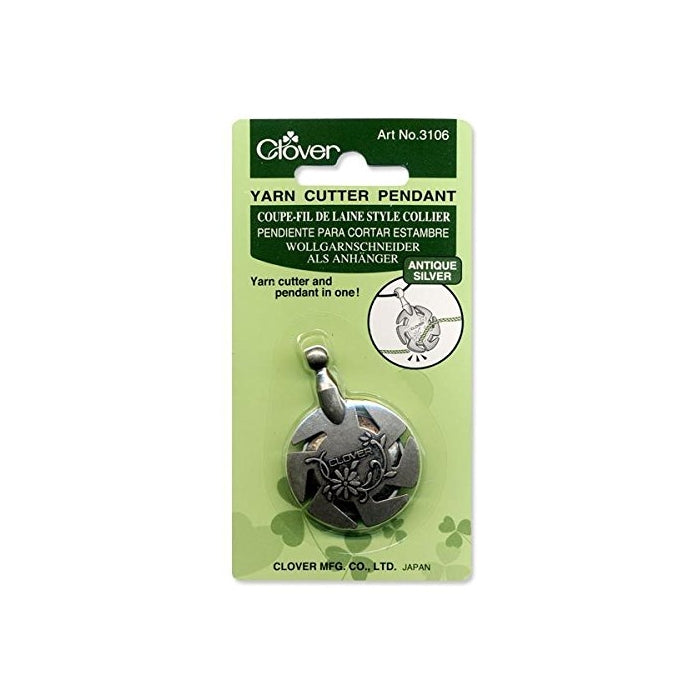 Clover 3106Yarn Cutter Pendant, Antique Silver