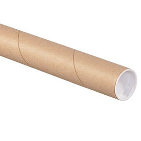 Aviditi P1518K Fibreboard 3-Ply Spiral Wound Mailing Tube with Cap, 18" Length x 1-1/2" Width, Kraft (Case of 50)