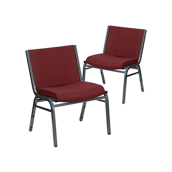 Flash Furniture 2 Pk. HERCULES Series Big & Tall 1000 lb. Rated Burgundy Fabric Stack Chair
