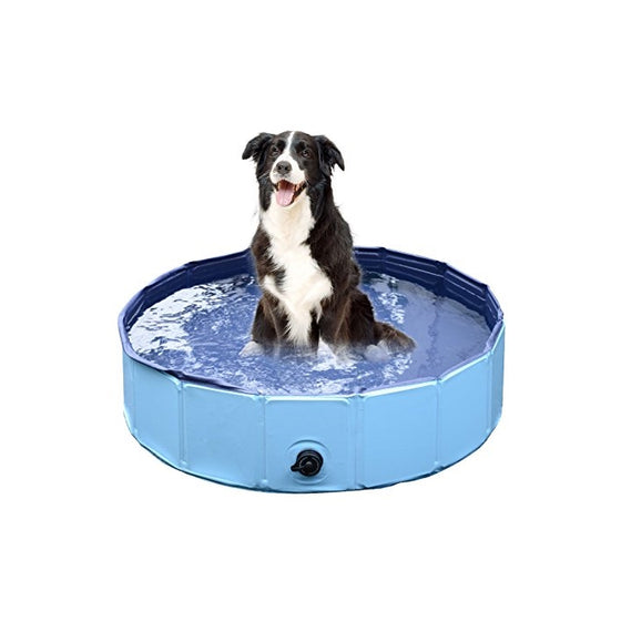 Jasonwell Foldable Dog Pet Bath Pool ,Collapsible Dog Pet Pool Bathing Tub for Dogs or Cats(48inch.D x 11.8inch.H, Blue)