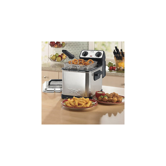 T-fal FR4049 Family Pro 3-Liter Oil Capacity Electric Deep Fryer with Stainless Steel Waffle, 2.6-Pound, Silver
