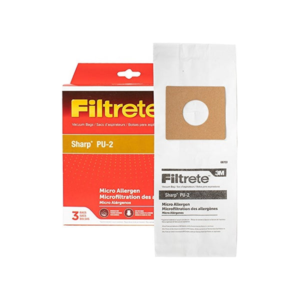 3M Filtrete Sharp PU-2 Micro Allergen Vacuum Bag - 3 bags