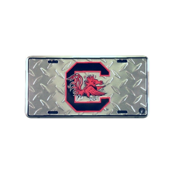 Carolina Gamecocks Diamond License Plate Tin Sign 6 x 12in