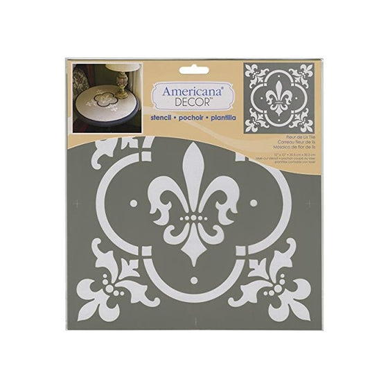 Deco Art Americana Decor Stencil, Fleur De Lis Tile