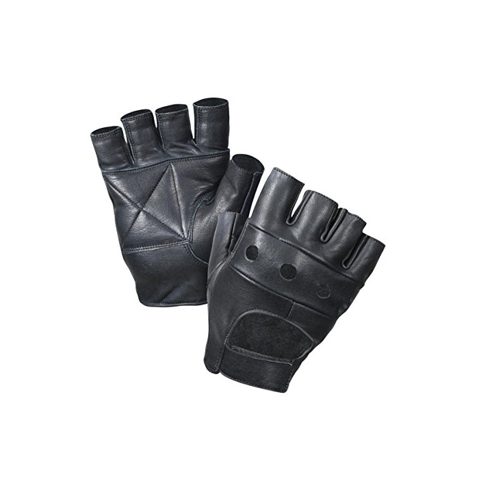 Rothco Leather Biker Gloves, Black, Large