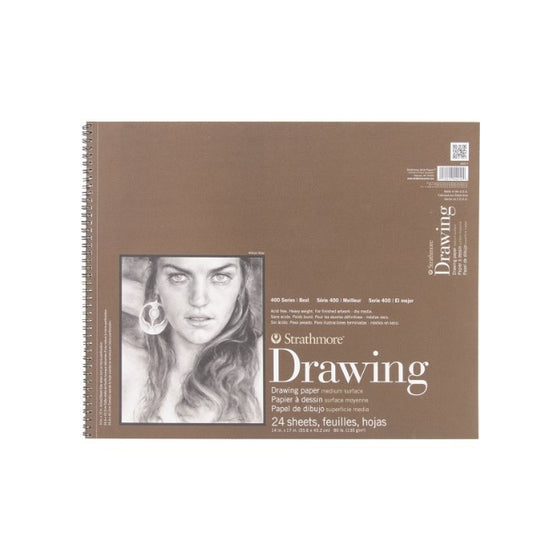 Strathmore 400-7 400 Series Drawing Pad, 14"x17" Wire Bound, 24 Sheets