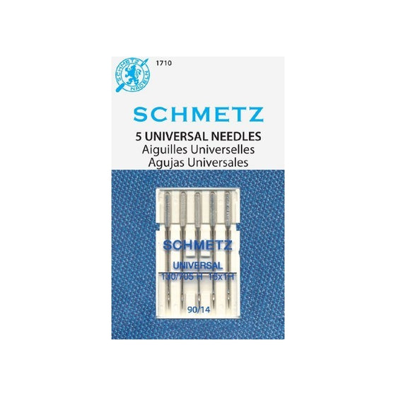 SCHMETZ Universal (130/705 H) 5 Household Sewing Machine Needles - Carded - Size 90/14