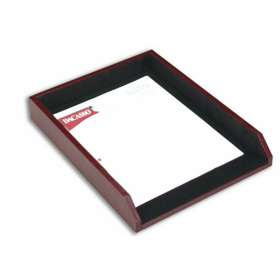 Dacasso Burgundy Leather Letter Tray