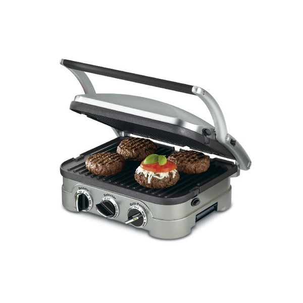 Cuisinart GR-4N 5-in-1 Griddler, Silver, Black Dials