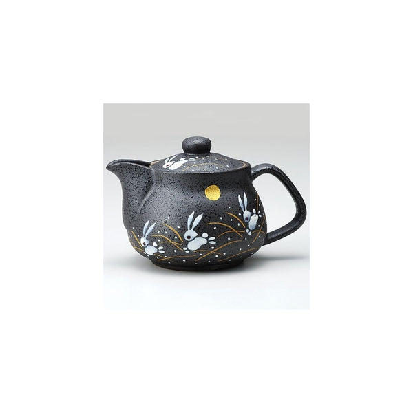 I rabbit Kutani pottery teapot pot (with tea strainer)