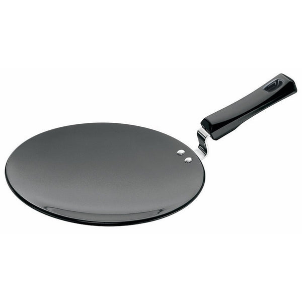 Futura Hard Anodised Concave Tava Griddle, 10-Inch, 6.35mm with Plastic Handle