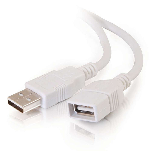 C2G 19003 USB Extension Cable - USB 2.0 A Male to A Female Extension Cable, White (3.3 Feet, 1 Meter)