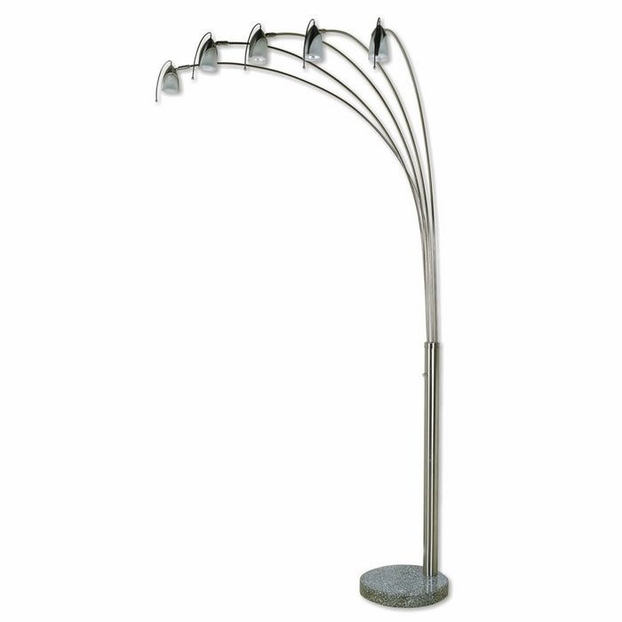ORE International 6998 5-Arm Adjustable Arch Floor Lamp with Marble Base